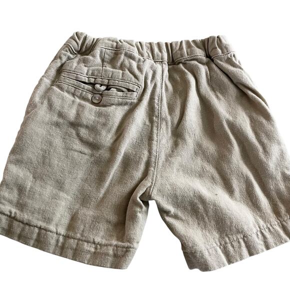 Slate Boys Beige Khaki Nuetral Linen Blend Adjustable Waist  Preppy Shorts Sz 3 - Picture 5 of 6